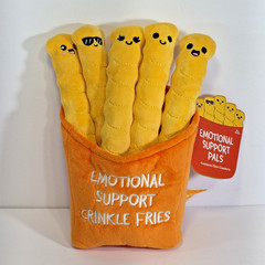 New Emotional Support Crinkle Fries Plush Toy Funny Gift Orange Yellow NWT