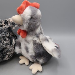Douglas Pair of Chicken Hen Rooster Plush Lot Stuffed Animal Toy 7.5 inch