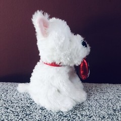 West Highland Terrier Realistic White Fluffy Puppy Love Plush Stuffed Animal NWT