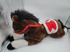 Toys R Us Plush Stuffed Dark Brown Horse 24″ Red Saddle Bridle Soft Stuffed Toy