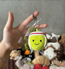 Jellycat Amuseables Tennis Ball Bag Charm Plush Keychain Sporty Fun Gift – NWT