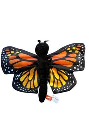 Wild Republic Monarch Butterfly Hugger Plush Toy Snap On Bracelet Black Multi