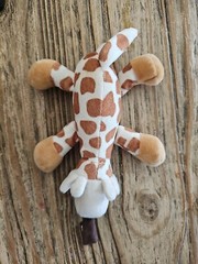 Nuby Plush GIRAFFE Dummy Holder Brown Spots Soft Cuddle Sleep Play Toy