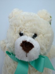 New Animal Adventure Cream Soft Plush 12″ Stuffed Teddy Bear Aqua Green Bow 2018