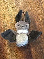 Bellzi Stuffed Animal Mini Plush Batti Bat Black Gray Toy 3″ Keychain Ornament