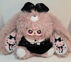 Baby Three Lily Rabbit Town Pink Black Bunny w Purple Eyes New Without Orig Box