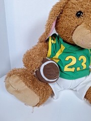 Brown BUNNY RABBIT 12″ Plush Touchdown Green Football Jersey Vintage Walmart #23