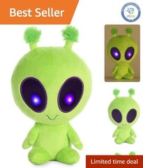 Cosmic Green Alien Plush – Illuminating Light-Up Toy for Ages 3+ – 8 Inches