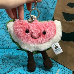 Watermelon Plush Bag Charm Key Ring Cute Soft Collectible Accessory Gift NWT
