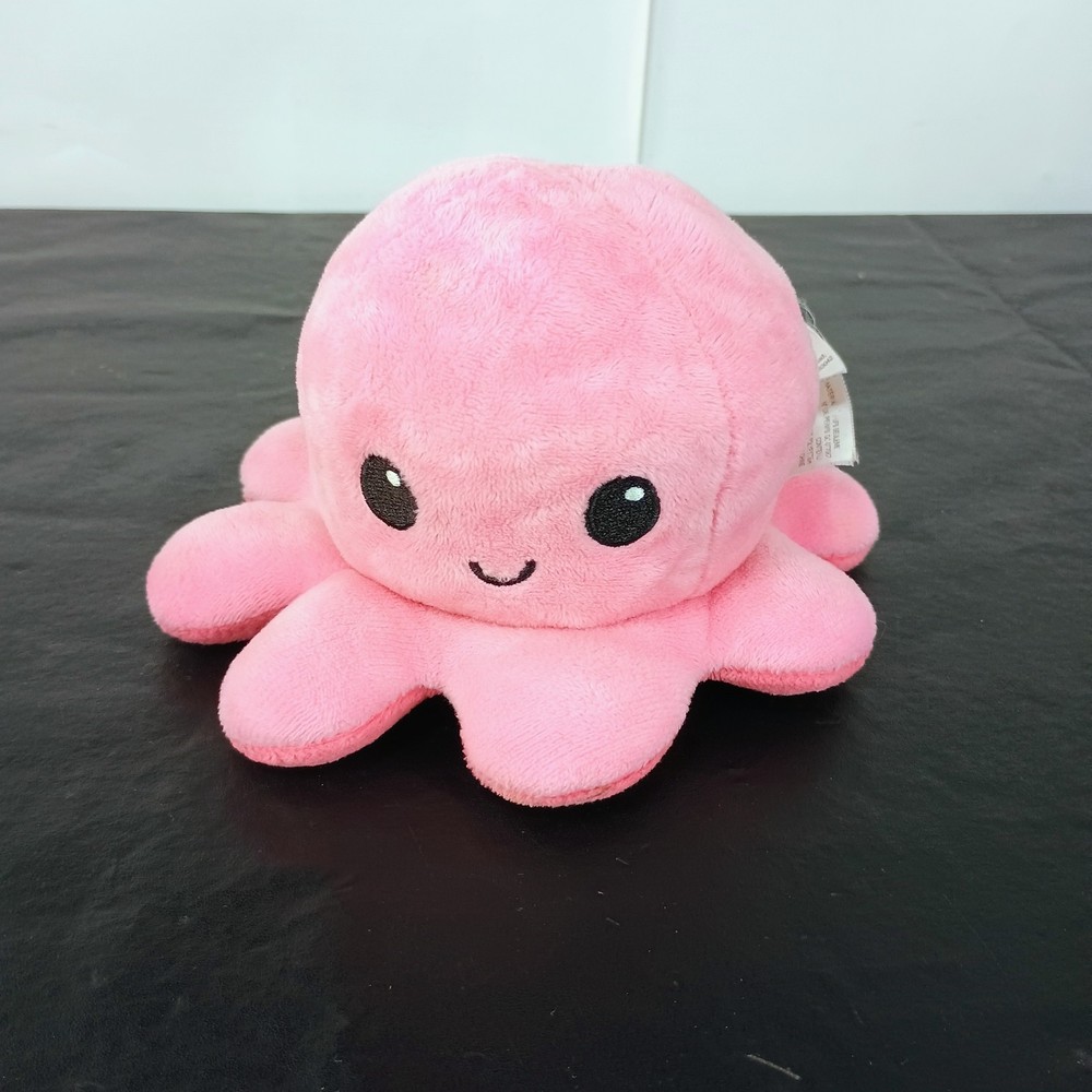 Teeturtle Original Reversible Octopus Plushie Mood Pink & Fuchsia Happy/Sad Toy