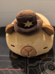 Mewaii Cute Sherriff Capybara Plush Pillow, Kawaii Plushies Stuffed 8 Inch,