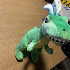 T-Rex Dinosaur with Bunny Ears Plush Toy Green, Easter by Way To Celebrate 9”