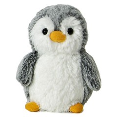 Aurora® Playful Pompom Penguin™ Mini Stuffed Animal – Vibrant 6 Inches, Gray
