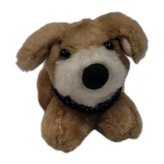 Miniature Vibrating Shaking Dog Plush Pull String 4″ Pocket Pet Tested Works