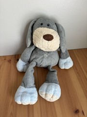 Animal Adventure Gray Blue Dog Plush 2010 Heavy Feet Plush Huggable Floppy 15″