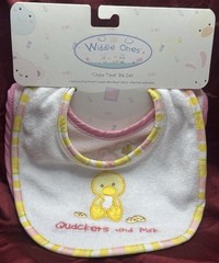 Vintage Early 2000s Russ Berrie Widdle Ones Baby 2 Bib Set Duck And Rabbit New