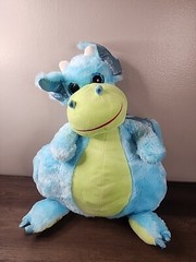 Double H Ranch Dragon Plush Turquoise/Green Toy 15.5″ Stuffed Dino Glitter Eye