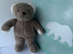 Brookstone N A P ~ Teddy Bear Plush Stuffed Animal Brown Cream Toy ~ 10″ ~ CUTE