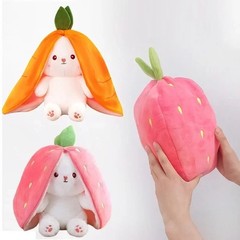 25cm Strawberry Rabbit Plush Toy Cute Bunny Stuffed Doll Kids Gift