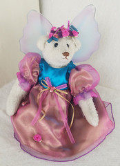TB Toy Trading Co white Fairy Dress Teddy Bear Floral crown winged 13″