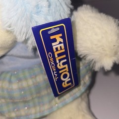 Kellytoy Blue & Cream Puppy Dog Plush Plaid Dress And Hat W/Tag 2008 12″