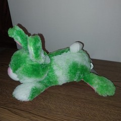 Animal Adventure Green White Tye Dye Bunny Rabbit Stuffed Plush 2017 Pink Belly