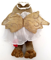 Vintage Russ Glitter & Gold Angel Frog Plush NEW