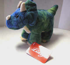 Triceratops Dinosaur By Linzy, Stuffed, 9″ x 7″ x 4″, Blue & Green, Brand New