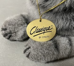 Dakin Plush Classique American Shorthair Gray Cat Vintage Stuffy Lifesize -MINT!
