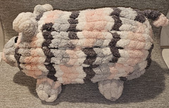 Handmade Crochet Piggy Pig Plush Amigurumi Approx 7in H x 14 in L x 5in W PL-4