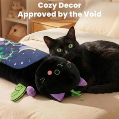 Mewaii Long Cat Plush 5 Sizes, 120% Extra Filling 19.6in/50cm, Black Mint
