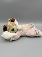 Vintage Walmart Lovable Huggable Puppy Sleeping Plush Purple PJS Pillow & Sound
