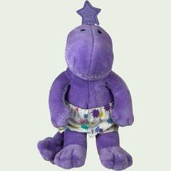 VTG GUND Zwibble Dibble Star Dinosaur Soft Plush Stuffed 9” 1988-1990 Y2K Purple