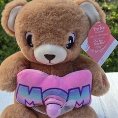 Mother’s Day Plush Bear Musical Light Up Fan Spinner NEW