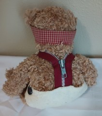 Special Vintage Wooly Teddy Bear in a Sun Suit 12″