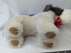 Walmart Terrier Dog Plush 9 Inch Red Heart Bow Tan Black Stuffed Animal Toy