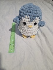 Handmade Crochet Penguin Stuffed Animal Plush Toy, Made By 10 Year Old Girl