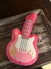 FAO Schwarz Pink Plush Guitar Pillow Rock & Glam Decorative Toy 16″x8″x4″