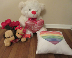 Valentine’s Day Stuffed Animals Plush Lot I Love You Bear Dogs Rainbow Pillow