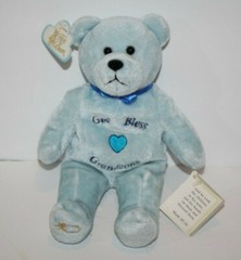 God Bless Grandsons Holy Bears 9″ Blue Teddy Bear Bean Bag Soft Toy 2004 NEW
