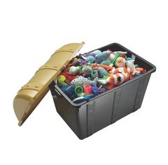 Black & Gold Plastic Treasure Chest Container 19″ x 11″ Party Prize Box