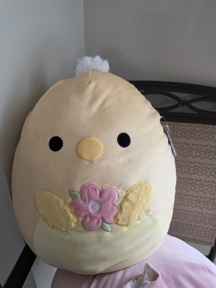 Original Squishmallows Tristan Easter Chick Plush Yellow Egg Flower Stuffed…