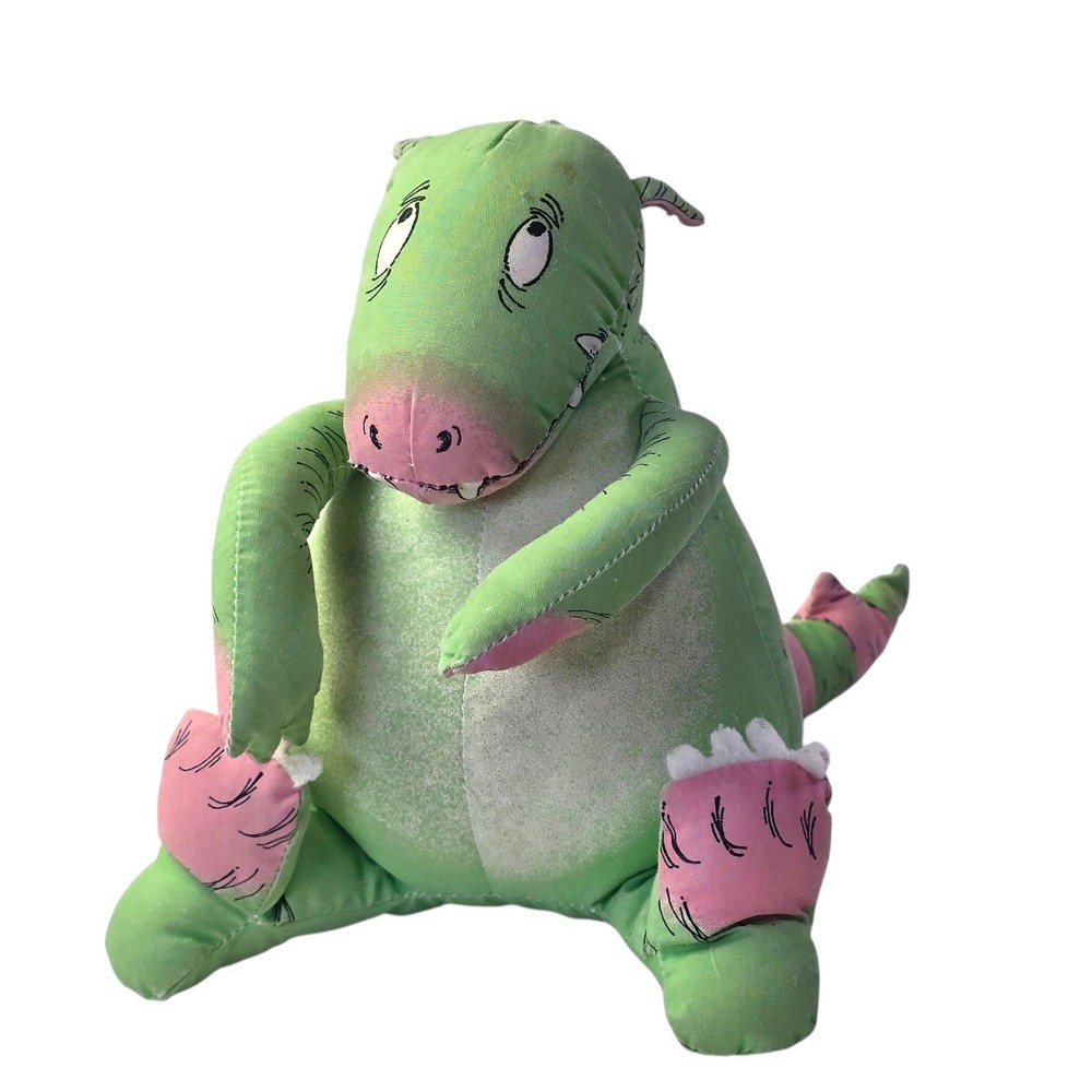 Vintage The Monster Bed DENNIS Plush Susan Varley 1986 Green Dinosaur Dragon Toy