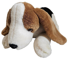 Applause Bassett Hound Plush Puppy Dog Tricolor 12″ Realistic Stuffed Toy 1988