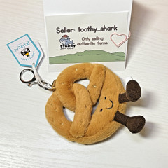 Jellycat Amuseables Pretzel Bag Charm Keychain BNWT – 100% Authentic – Ship US