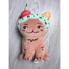 Moriah Elizabeth Georgie the Cat Ice Cream Plush 6 Inch Pink Mint Green Cherry