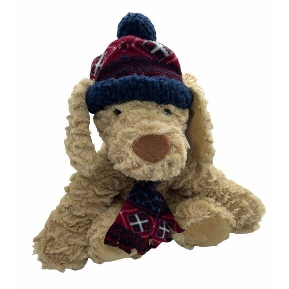 Gentle Treasures 12″ Plush Sitting Puppy Dog Hat Scarf 2016 Stuff Animal Toy GT
