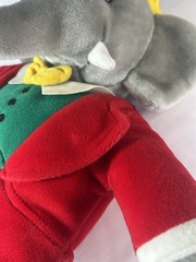 Vintage Babar Plush Elephant King Crown Red Outfit Eden Made in Thailand