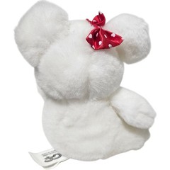 White And Red Hearts Print Teddy Bear Plush 7” Stuffed With Red Heart Jewel