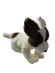 Plush Noah’s Ark Animal Workshop Puppy Dog 15” White Brown Stuffed Animal